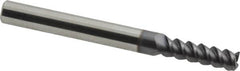 Accupro - 7/32", 3/4" LOC, 1/4" Shank Diam, 2-1/2" OAL, 3 Flute, Solid Carbide Square End Mill - Single End, AlTiN Finish, Spiral Flute, 60° Helix, Centercutting, Right Hand Cut, Right Hand Flute - Caliber Tooling