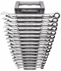 GearWrench - 16 Piece, 8mm to 24mm, 12 Point Combination Wrench Set - Metric Measurement Standard, Chrome Finish, Comes in Tray - Caliber Tooling