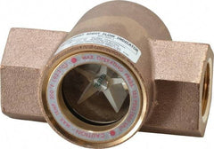 Dwyer - 1 Inch, Bronze Body Sight Flow Indicator - 125 Max psi, 4-3/8 Inch Overall Length, 200°F - Caliber Tooling