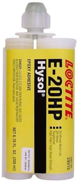 Loctite - 200 mL Cartridge Two Part Epoxy - 20 min Working Time, 4,690 psi Shear Strength, Series E-20HP - Caliber Tooling