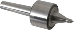 Riten - MT3 Taper Shank, 2-3/8" Head Diam 4,480 Lb Capacity Live Center - 4,000 Max RPM, 1-3/4" Head Length, 3/8" Point Diam, 1-7/8" Point Len, 310 Lb Max Workpc, 7-1/16" OAL, 5/8" Long Tip, Long Point - Caliber Tooling