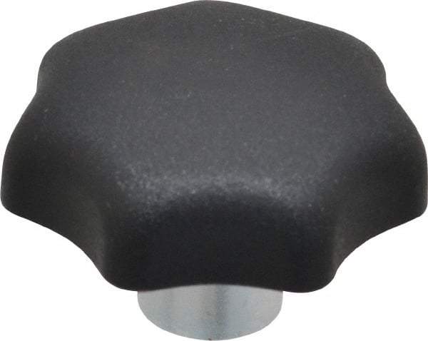 KIPP - 40mm Head Diam, 7 Point Lobed Knob - M8x1.25 Hole, Thermoplastic, Black - Caliber Tooling