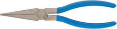 Channellock - 7-1/2" OAL, 1-21/32" Jaw Length x 3/4" Jaw Width, Long Nose Pliers - Crosshatch Jaw, Standard Head, Plastic Dipped Handles - Caliber Tooling