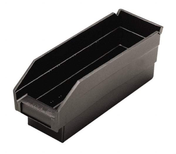 Quantum Storage - 11-5/8" Deep, Black Polypropylene Hopper Shelf Bin - 4" High x 4-1/8" Wide x 11-5/8" Long - Caliber Tooling