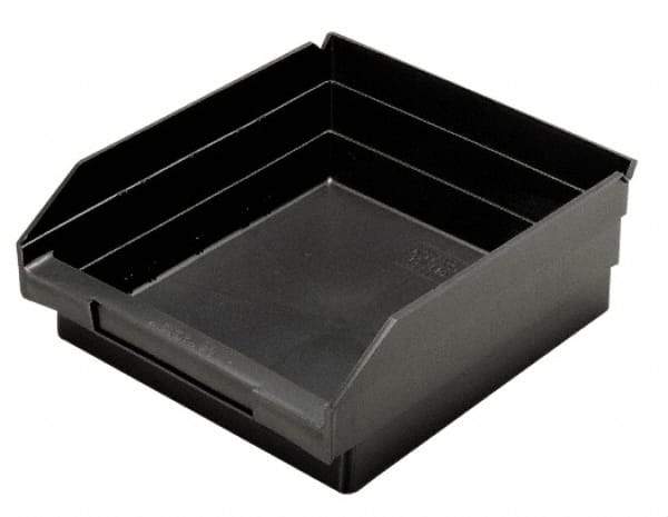 Quantum Storage - 11-5/8" Deep, Black Polypropylene Hopper Shelf Bin - 4" High x 11-1/8" Wide x 11-5/8" Long - Caliber Tooling