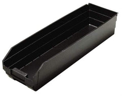 Quantum Storage - 23-5/8" Deep, Black Polypropylene Hopper Shelf Bin - 4" High x 6-5/8" Wide x 23-5/8" Long - Caliber Tooling