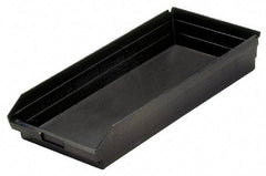 Quantum Storage - 23-5/8" Deep, Black Polypropylene Hopper Shelf Bin - 4" High x 11-1/8" Wide x 23-5/8" Long - Caliber Tooling