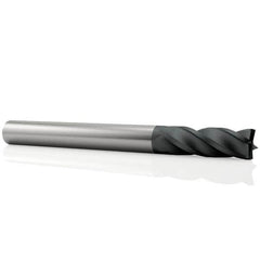 OSG - 25mm, 38mm LOC, 25mm Shank Diam, 102mm OAL, 4 Flute, Solid Carbide Square End Mill - Single End, TiAlN Finish, Spiral Flute, 30° Helix, Centercutting, Right Hand Cut, Right Hand Flute, Series 404 - Caliber Tooling