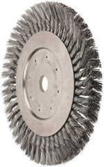 Value Collection - 10" OD, 1" Arbor Hole, Knotted Steel Wheel Brush - 5/8" Face Width, 1-11/16" Trim Length, 0.012" Filament Diam, 4,500 RPM - Caliber Tooling