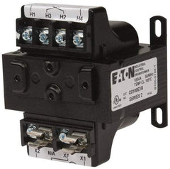 Eaton Cutler-Hammer - 1 Phase, 0.1 kVA, Control Transformer - 2 Input, 1 Output Winding, 50/60 Hz, 3-3/8 Inch Deep x 2-7/8 Inch High, 131°F Temp Rise - Caliber Tooling