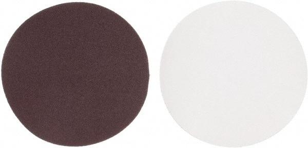 Made in USA - 5" Diam, 120 Grit Aluminum Oxide Adhesive PSA Disc - Fine Grade, Red, Cloth Backing, Flexible - Caliber Tooling