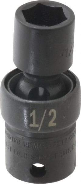 SK - 3/8" Drive 1/2" Standard Universal Impact Socket - 6 Points, 2-9/64" OAL - Caliber Tooling