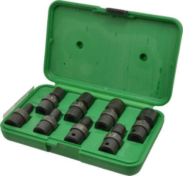 SK - 8 Piece 3/8" Drive Impact Socket Set - 6 Points, 5/16" to 3/4" Range, Inch Measurement Standard - Caliber Tooling