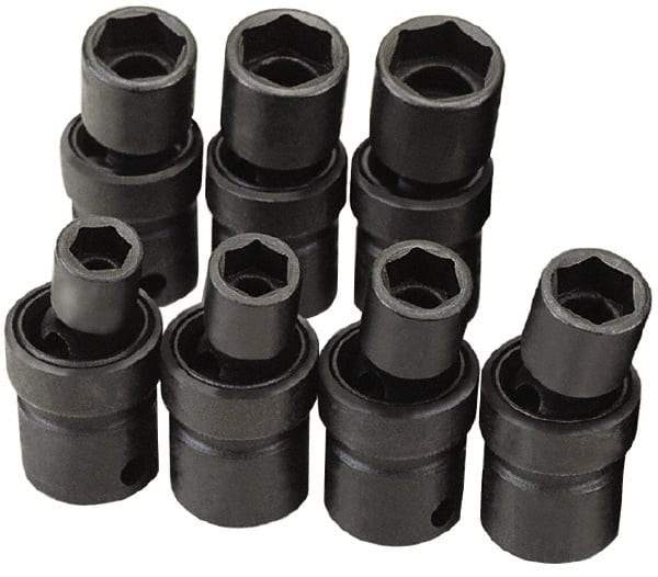 SK - 3/8" Drive 15mm Standard Universal Impact Socket - 6 Points, 2-1/4" OAL - Caliber Tooling