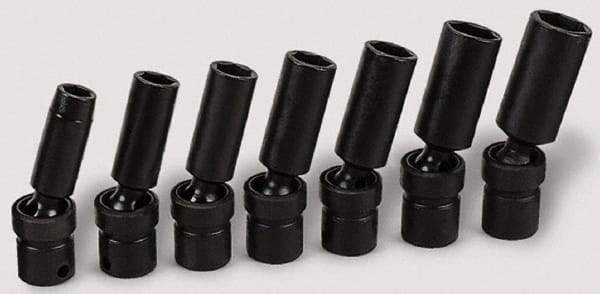 SK - 3/8" Drive 10mm Deep Universal Impact Socket - 6 Points, 3-1/8" OAL - Caliber Tooling