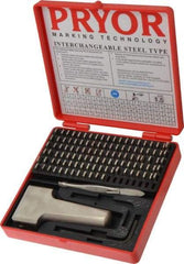 Pryor - 112 Piece, 1/16 Inch Character, Hardened Steel Type Set - 18 Character Capacity - Caliber Tooling