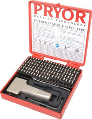 Pryor - 112 Piece, 3/32 Inch Character, Hardened Steel Type Set - 12 Character Capacity - Caliber Tooling