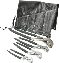 Value Collection - 4 Piece Tongue & Groove Plier Set - Comes in Plastic Pouch - Caliber Tooling