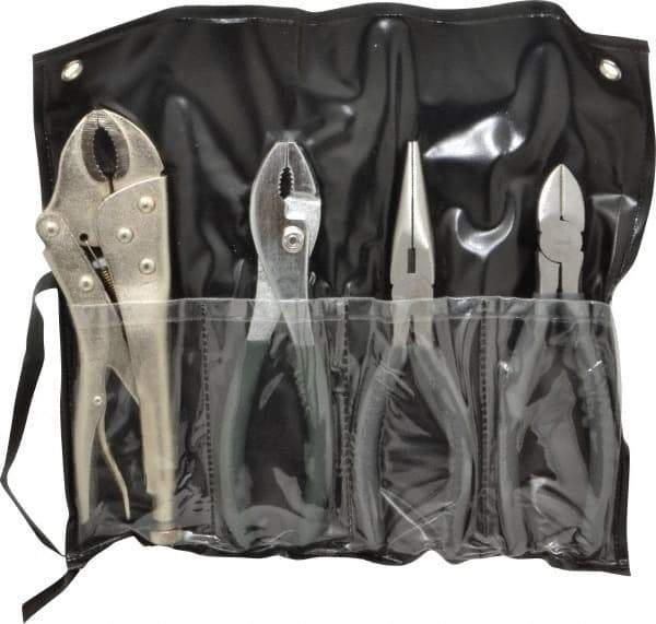 Value Collection - 4 Piece Plier Set - Comes in Plastic Pouch - Caliber Tooling