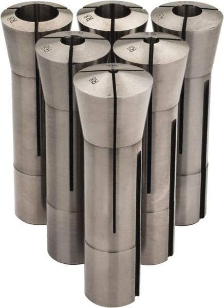 Interstate - 6 Piece, 1/8" to 3/4" Capacity, R8 Collet Set - Increments of 1/8 Inch - Exact Industrial Supply