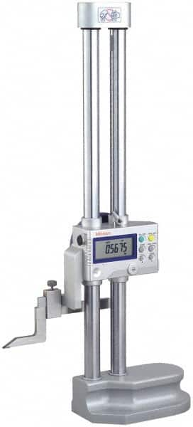 Mitutoyo - 12" Electronic Height Gage - 0.0005, 0.0002" (Switchable) Resolution, Accurate to 0.001", LCD Display, SPC Data Output - Caliber Tooling