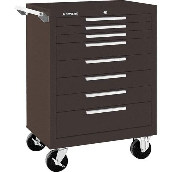 Kennedy - 8 Drawer 1,400 Lb Capacity Steel Tool Roller Cabinet - 27" Wide x 39" High x 18" Deep, Brown - Caliber Tooling