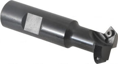 Kennametal - 30° Lead Angle, 1.077" Max Cut Diam, 3/4" Min Cut Diam, 6.6mm Max Depth of Cut, Indexable Chamfer and Angle End Mill - 2 Inserts, SDEB 26152 Insert Style, 3-1/4" Overall Length, Straight Shank - Caliber Tooling