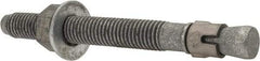 Made in USA - 5/8" Diam, 5/8" Drill, 6" OAL, Wedge Expansion Concrete Anchor - Grade 5 Steel, Galvanized Finish, Hex Nut Head, Hex Drive, 4-1/8" Thread Length - Caliber Tooling