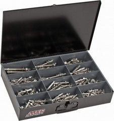 Value Collection - 290 Piece, 1/4 to 1/2" Screw, Stainless Steel Hex Drive Anchor Assortment - 1-3/4 to 5-1/2" Long - Caliber Tooling