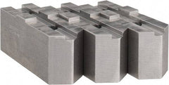 Abbott Workholding Products - 10" & Up Chuck Capacity, Tongue & Groove Attachment, Square Soft Lathe Chuck Jaw - 3 Jaws, Steel, 2-1/8" Btw Mount Hole Ctrs, 4-1/2" Long x 1-1/2" Wide x 2" High, 1/2" Groove, 1/2" Fastener - Caliber Tooling