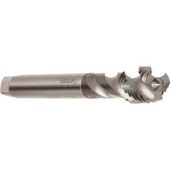 Emuge - 1/16-28" BSPP, 3 Flutes, Modified Bottoming Chamfer, Bright Finish, Cobalt British Standard Pipe Tap - 0.2362" Shank Diam, 0.1929" Square Size, Series Enorm - Exact Industrial Supply