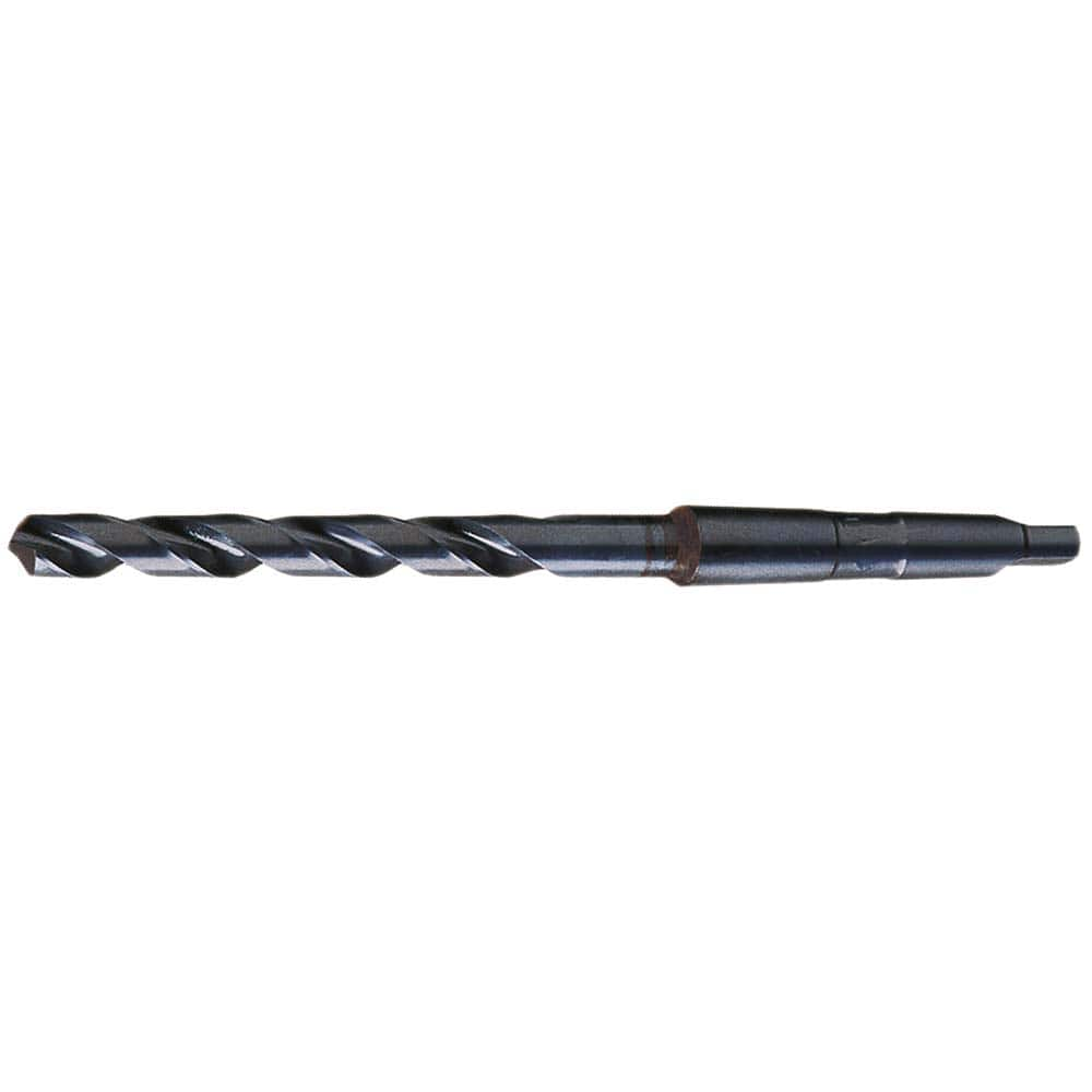 Taper Shank Drill Bit: 0.1563″ Dia, 1MT, 118 °, High Speed Steel Oxide Finish, 5.375″ OAL, Standard Point, Spiral Flute