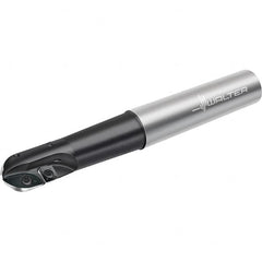 Walter - 20mm Cut Diam, 28mm Max Depth of Cut, 25mm Shank Diam, 150mm OAL, Indexable Ball Nose End Mill - 25,300 Max RPM - Caliber Tooling