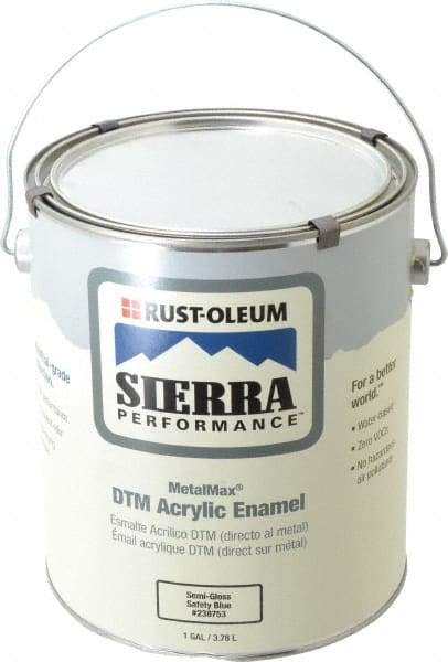 Rust-Oleum - 1 Gal Safety Blue Semi Gloss Finish Acrylic Enamel Paint - Interior/Exterior, Direct to Metal, <0 gL VOC Compliance - Caliber Tooling