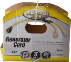 Southwire - 3 Conductors, 125 VAC, 20 Amp, 10 AWG, Generator Cord - For Use with NEMA Receptacles on Generators - Caliber Tooling