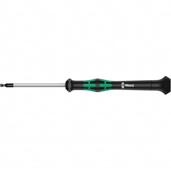 Wera - 2.5mm Hex Ball End Driver - 2-3/8" Bade Length, Multi Handle, 305mm OAL - Caliber Tooling