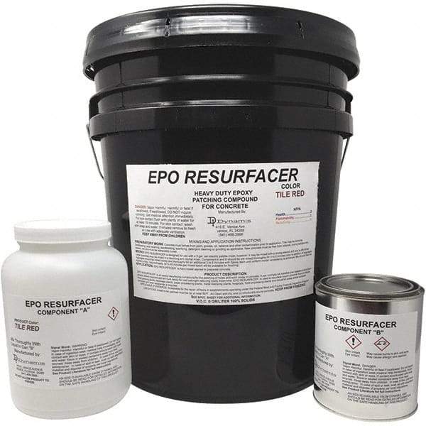 Made in USA - 50 Lb Concrete Repair/Resurfacing - Tile Red, 25 Sq Ft Coverage, Epoxy Resin - Caliber Tooling