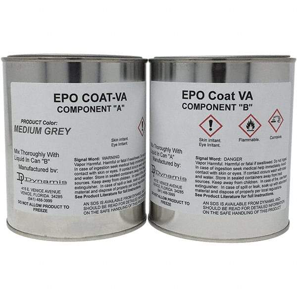 Made in USA - 1/2 Gal Gloss High-Solid Gray Concrete Floor Coating - 150 Sq Ft/Gal Coverage, 87 g/L VOC Content - Caliber Tooling