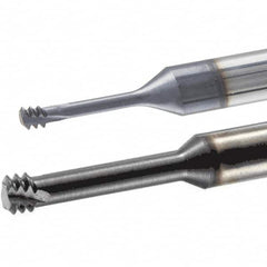 Iscar - M2x0.40 ISO, 0.061" Cutting Diam, 3 Flute, Solid Carbide Helical Flute Thread Mill - Internal Thread, 0.18" LOC, 2-1/2" OAL, 1/4" Shank Diam - Exact Industrial Supply