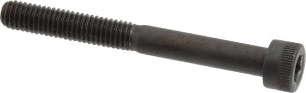 Made in USA - M6x1.00 Metric Coarse Hex Socket Drive, Socket Cap Screw - Grade 12.9 Alloy Steel, Black Oxide Finish, Partially Threaded, 55mm Length Under Head - Caliber Tooling