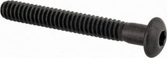 Made in USA - #10-24 UNC Hex Socket Drive, Button Screw - Alloy Steel, Black Oxide Finish, Fully Threaded, 1-1/2" Length Under Head - Caliber Tooling