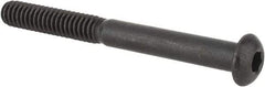 Made in USA - 1/4-20 UNC Hex Socket Drive, Button Screw - Alloy Steel, Black Oxide Finish, Fully Threaded, 2-1/2" Length Under Head - Caliber Tooling