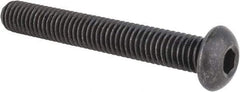 Made in USA - 3/8-16 UNC Hex Socket Drive, Button Screw - Alloy Steel, Black Oxide Finish, Fully Threaded, 2-3/4" Length Under Head - Caliber Tooling