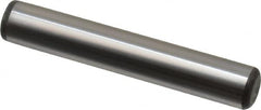 Made in USA - 3/8" Diam x 2-1/4" Pin Length Grade 8 Alloy Steel Standard Dowel Pin - Bright Finish, C 47-58 & C 60 (Surface) Hardness, 16,550 Lb (Single Shear), 33,100 Lb (Double Shear) Breaking Strength, 1 Beveled & 1 Rounded End - Caliber Tooling