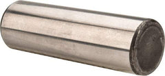 Made in USA - 5/8" Diam x 2" Pin Length Grade 8 Alloy Steel Standard Dowel Pin - Bright Finish, C 47-58 & C 60 (Surface) Hardness, 46,000 Lb (Single Shear), 92,000 Lb (Double Shear) Breaking Strength, 1 Beveled & 1 Rounded End - Caliber Tooling