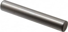 Made in USA - 5/8" Diam x 4" Pin Length Grade 8 Alloy Steel Standard Dowel Pin - Bright Finish, C 47-58 & C 60 (Surface) Hardness, 46,000 Lb (Single Shear), 92,000 Lb (Double Shear) Breaking Strength, 1 Beveled & 1 Rounded End - Caliber Tooling