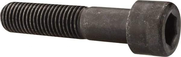 Made in USA - 1-1/8 - 7 UNC Hex Socket Drive, Socket Cap Screw - Alloy Steel, Black Oxide Finish, Partially Threaded, 5" Length Under Head - Caliber Tooling