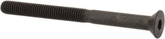 Made in USA - #10-32 UNF Hex Socket Drive, 82° Flat Screw - Alloy Steel, Black Oxide Finish, Partially Threaded, 2-1/4" OAL - Caliber Tooling