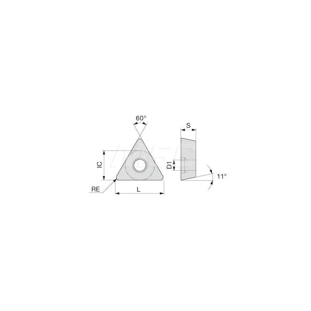 Turning Insert:  TPGA731 TH10,  Solid Carbide Uncoated Finish,  Neutral,  0.0160″ Corner Radius,  60.0 &deg N/A Triangle,  Series  TPGA