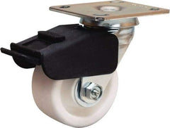 Hamilton - 4" Diam x 2" Wide x 5-5/8" OAH Top Plate Mount Swivel Caster - Polyolefin, 550 Lb Capacity, Delrin Bearing, 4 x 4-1/2" Plate - Caliber Tooling